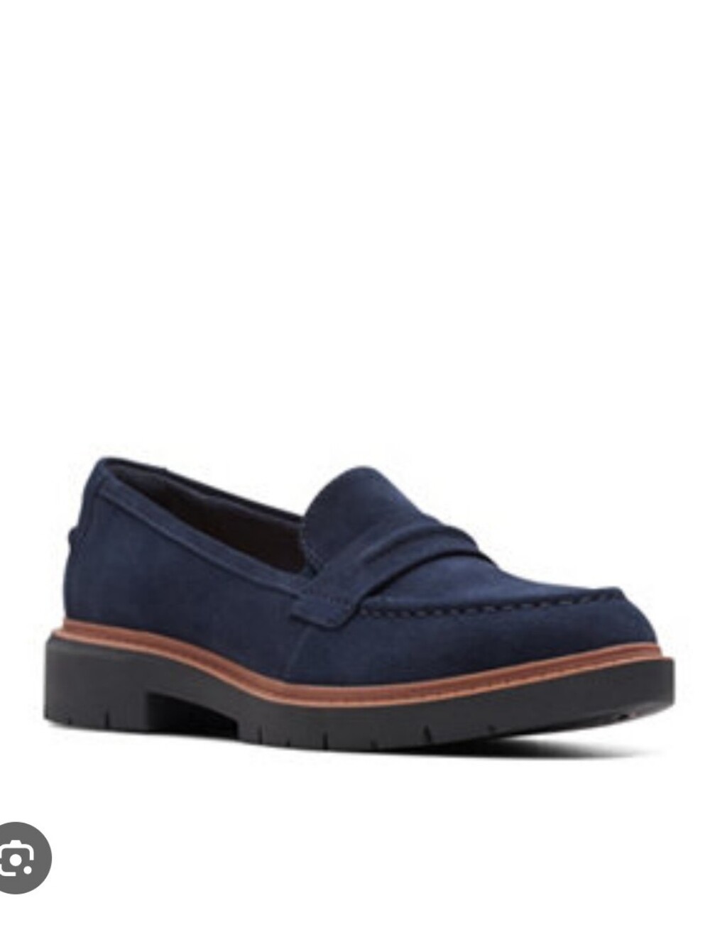 Clarks 8 Westlynn Bay Navy Blue Suede Spring Fall Loafer Slip Ons